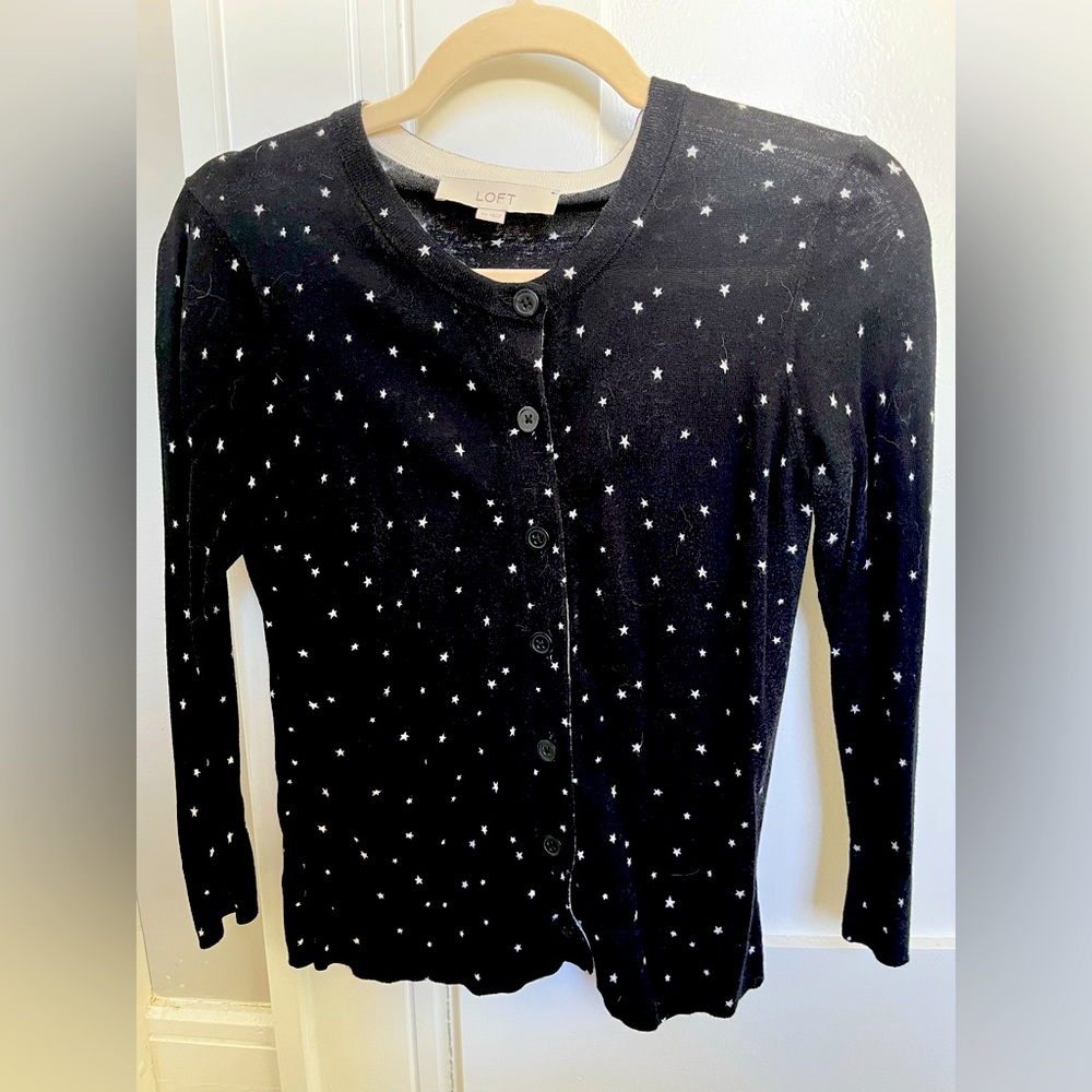 Loft star print cardigan